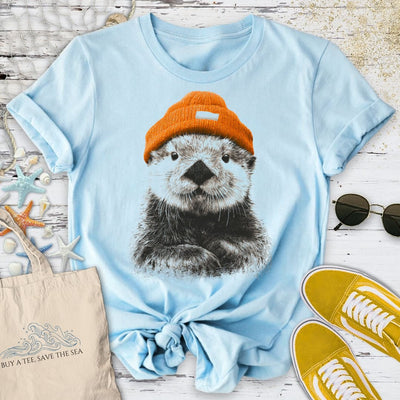 Winter Otter T-Shirt - Ocean Graphic Tee - Gift for Ocean Lovers - Unisex