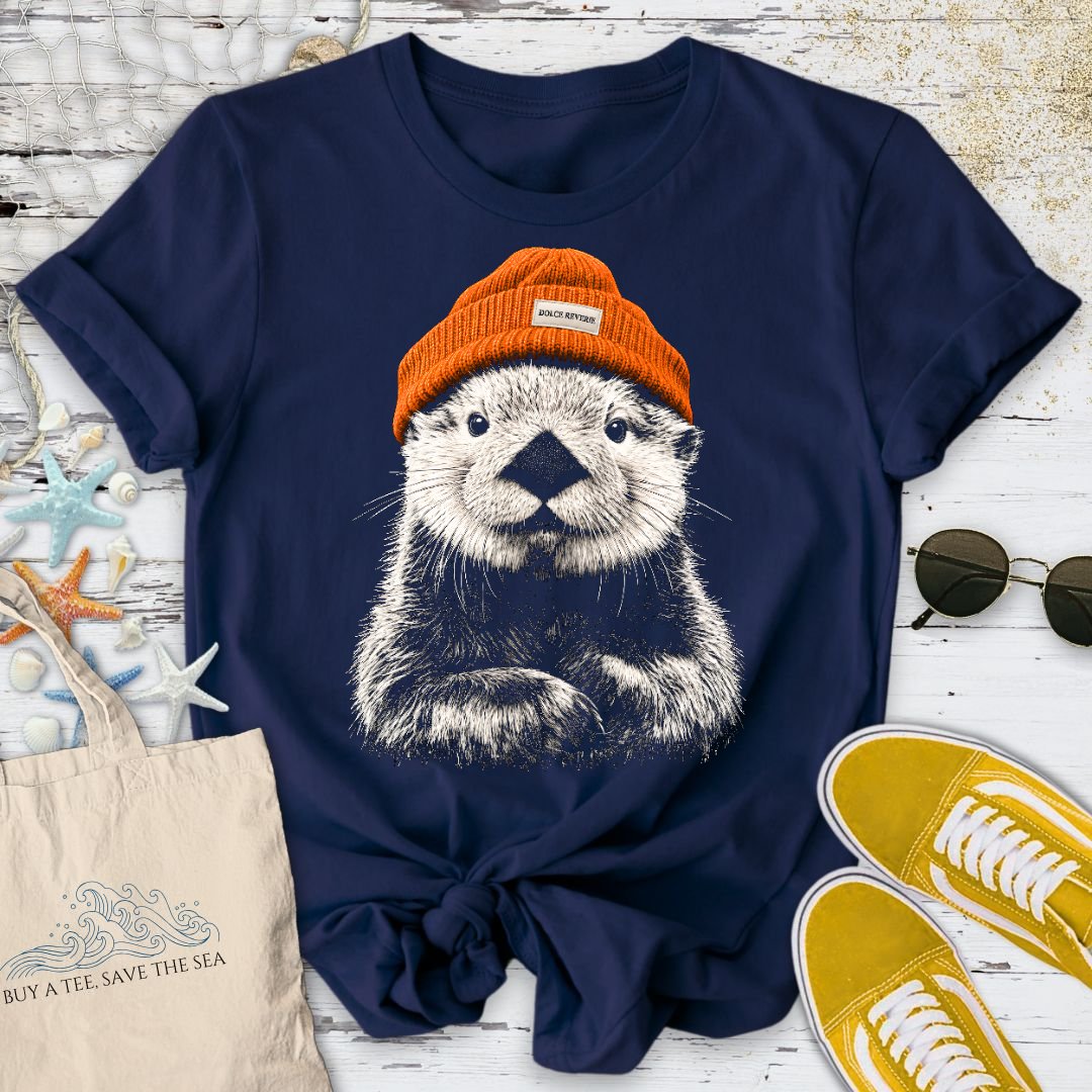 Winter Otter T-Shirt - Ocean Graphic Tee - Gift for Ocean Lovers - Unisex