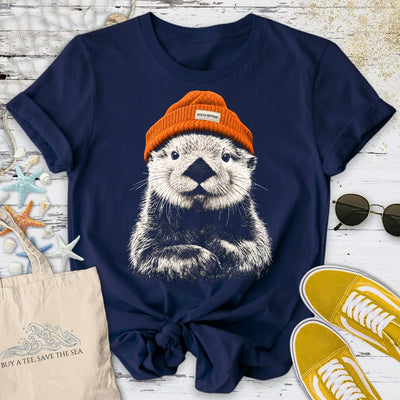 Winter Otter T-Shirt - Ocean Graphic Tee - Gift for Ocean Lovers - Unisex