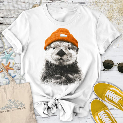 Winter Otter T-Shirt - Ocean Graphic Tee - Gift for Ocean Lovers - Unisex