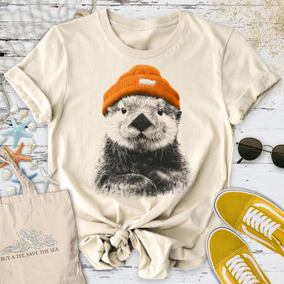 Winter Otter T-Shirt - Ocean Graphic Tee - Gift for Ocean Lovers - Unisex