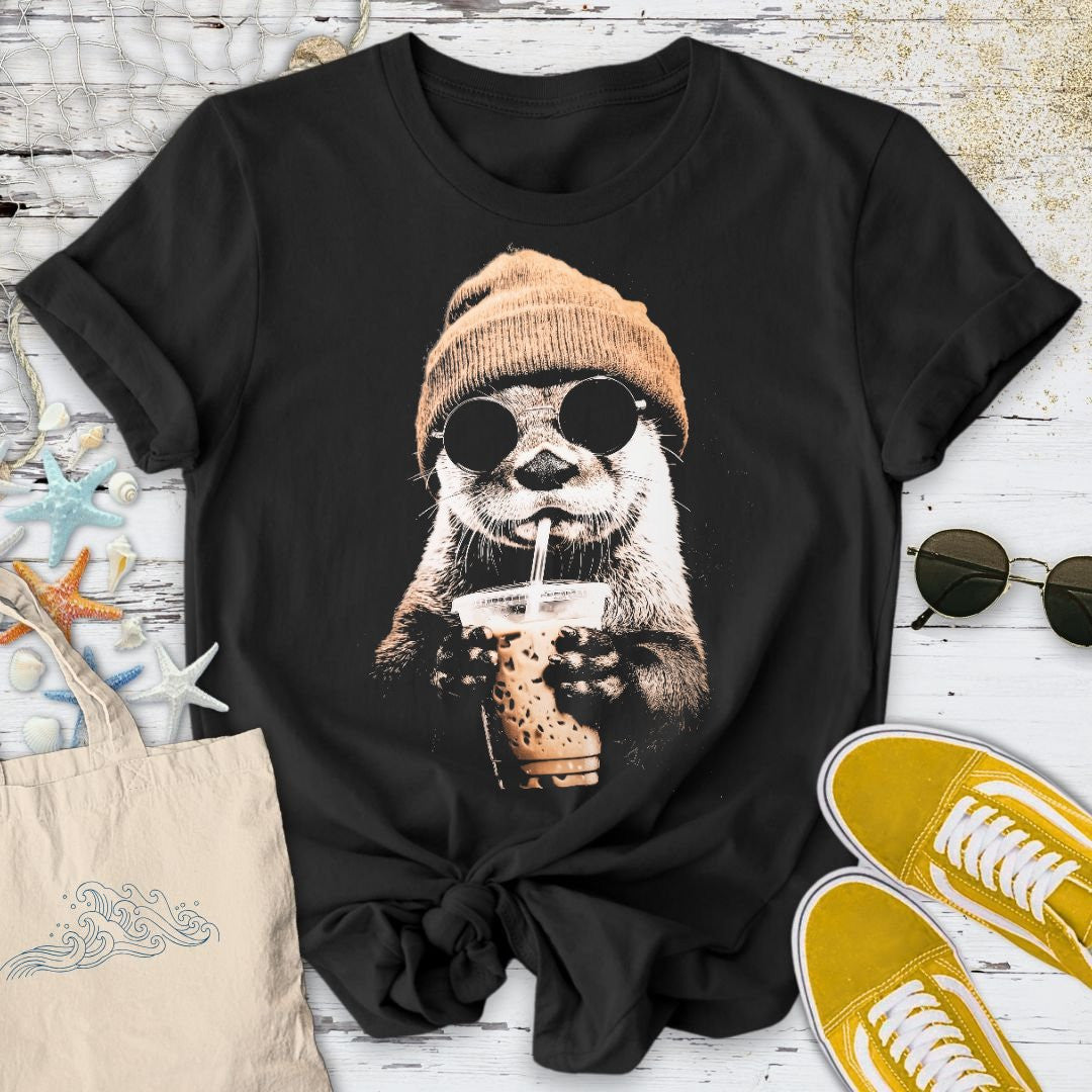 Hipster Otter T-Shirt - Ocean Graphic Tee - Gift for Ocean Lovers - Unisex