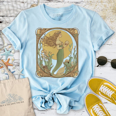 Golden Mermaid T-Shirt - Ocean Graphic Tee - Gift for Ocean Lovers - Unisex