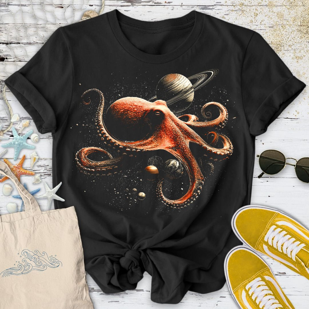 Cosmic Octopus T-Shirt - Ocean Graphic Tee - Gift for Ocean Lovers - Unisex