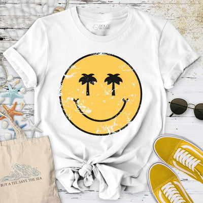 Tropical Smiley T-Shirt - Ocean Graphic Tee - Gift for Ocean Lovers - Unisex