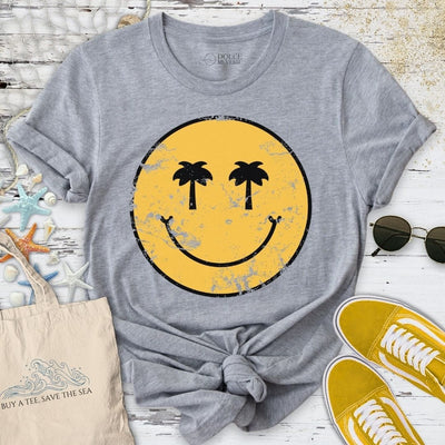 Tropical Smiley T-Shirt - Ocean Graphic Tee - Gift for Ocean Lovers - Unisex