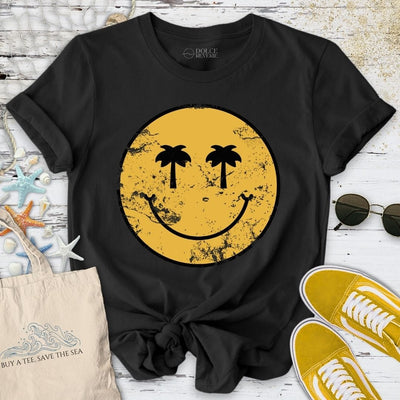 Tropical Smiley T-Shirt - Ocean Graphic Tee - Gift for Ocean Lovers - Unisex