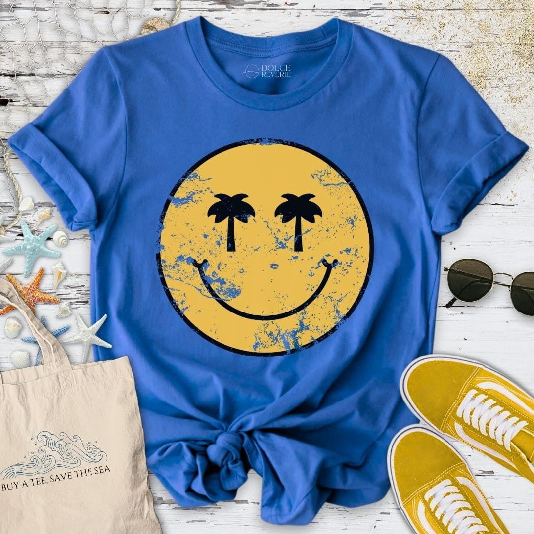Tropical Smiley T-Shirt - Ocean Graphic Tee - Gift for Ocean Lovers - Unisex