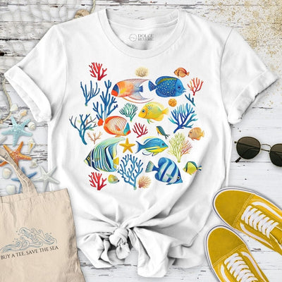 Tropical Fish T-Shirt - Ocean Graphic Tee - Gift for Ocean Lovers - Unisex