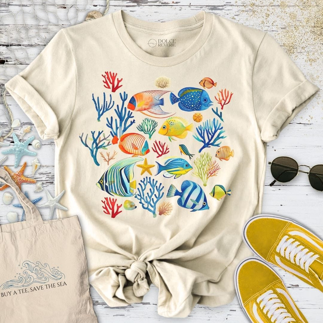 Tropical Fish T-Shirt - Ocean Graphic Tee - Gift for Ocean Lovers - Unisex