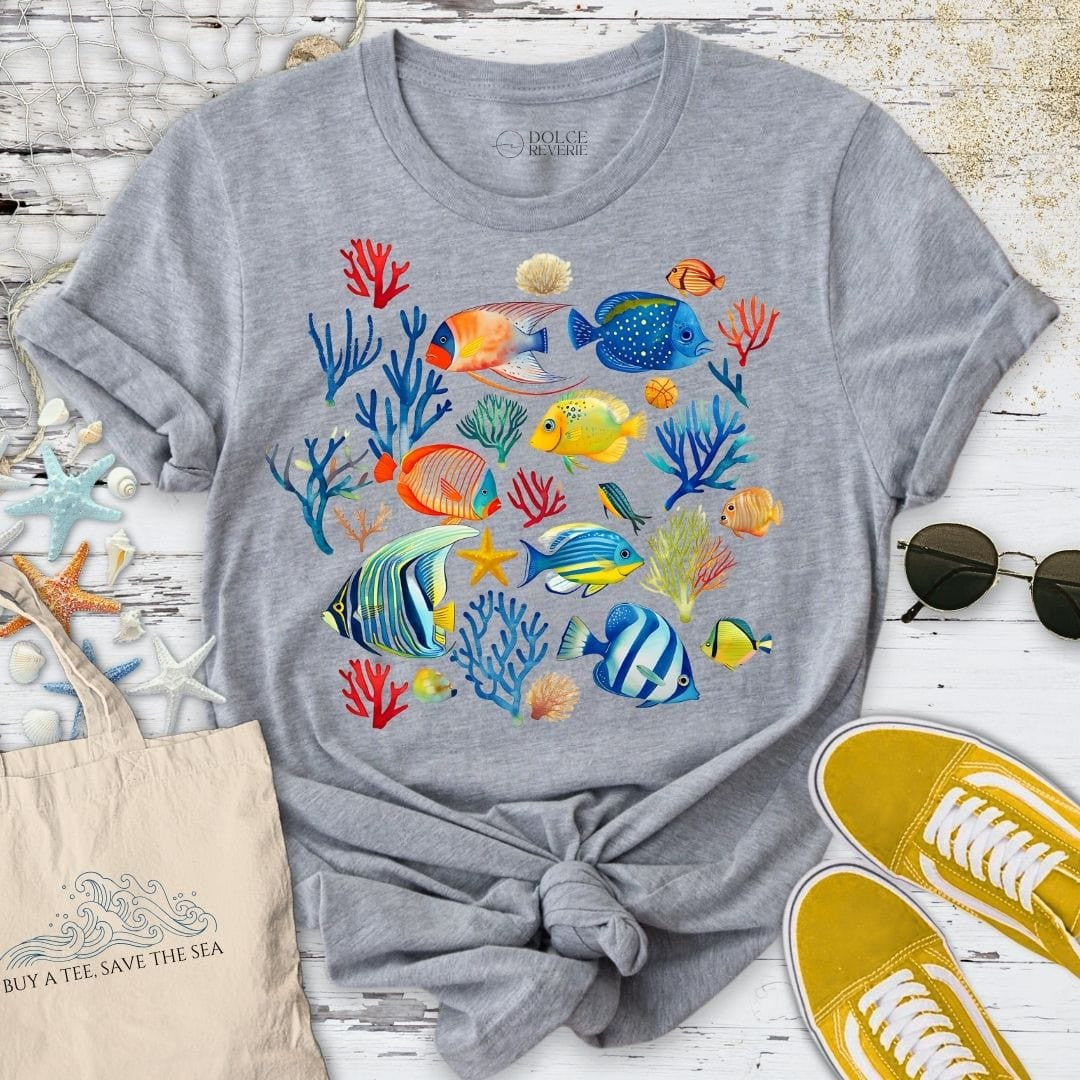 Tropical Fish T-Shirt - Ocean Graphic Tee - Gift for Ocean Lovers - Unisex