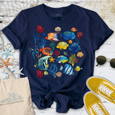 Tropical Fish T-Shirt - Ocean Graphic Tee - Gift for Ocean Lovers - Unisex