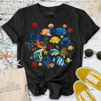 Tropical Fish T-Shirt - Ocean Graphic Tee - Gift for Ocean Lovers - Unisex
