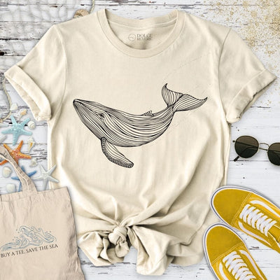 Whale Line Art T-Shirt - Ocean Graphic Tee - Gift for Ocean Lovers - Unisex