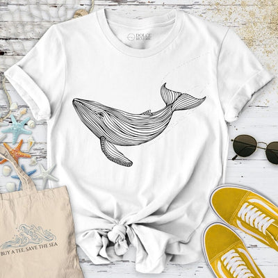Whale Line Art T-Shirt - Ocean Graphic Tee - Gift for Ocean Lovers - Unisex