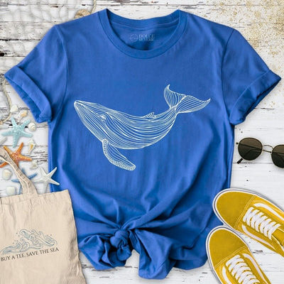 Whale Line Art T-Shirt - Ocean Graphic Tee - Gift for Ocean Lovers - Unisex