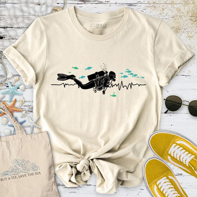 I Heart Scuba Diving T-Shirt - Ocean Graphic Tee - Gift for Ocean Lovers - Unisex