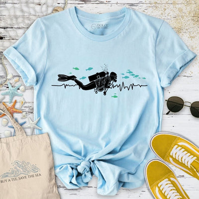 I Heart Scuba Diving T-Shirt - Ocean Graphic Tee - Gift for Ocean Lovers - Unisex