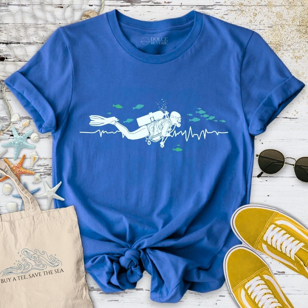 I Heart Scuba Diving T-Shirt - Ocean Graphic Tee - Gift for Ocean Lovers - Unisex