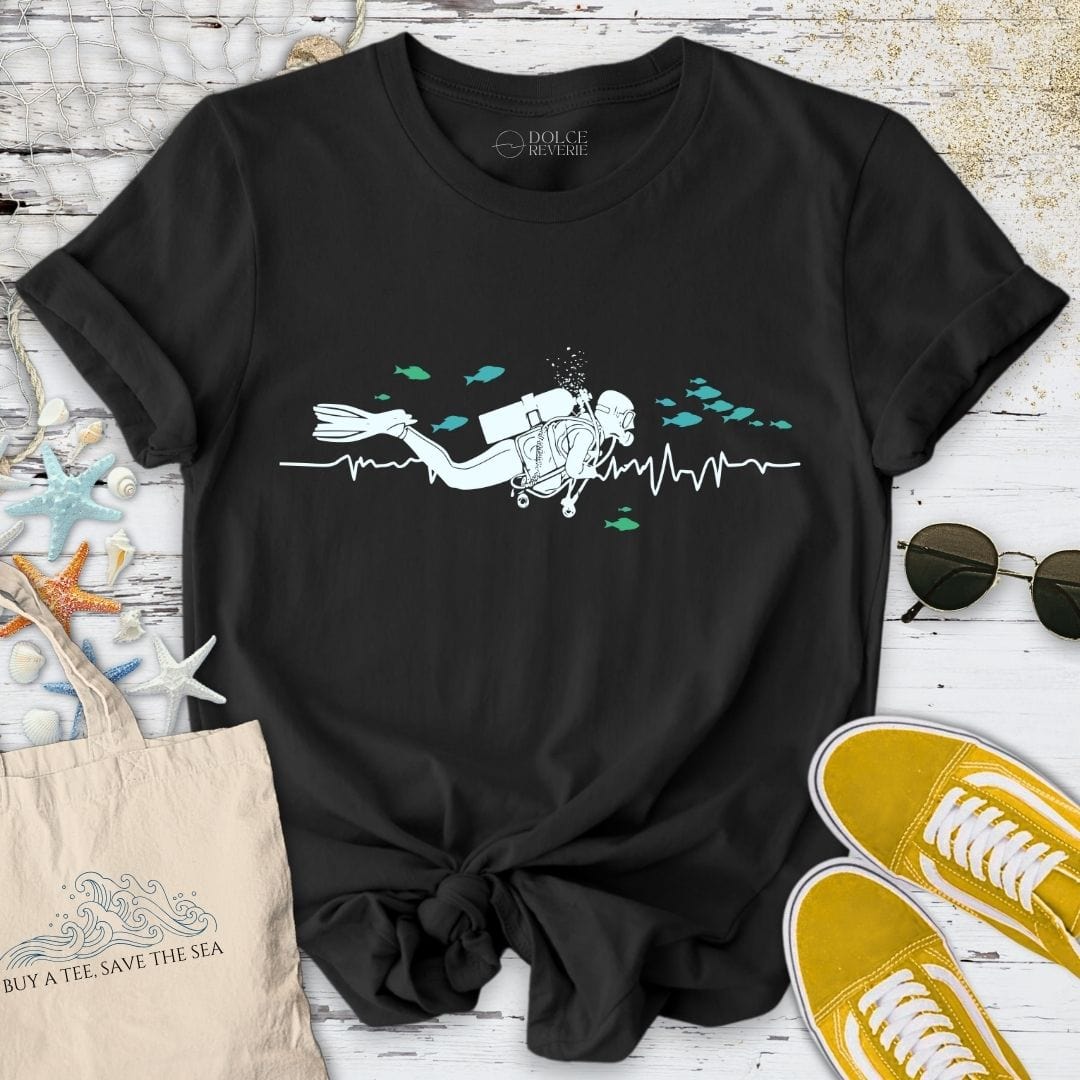 I Heart Scuba Diving T-Shirt - Ocean Graphic Tee - Gift for Ocean Lovers - Unisex