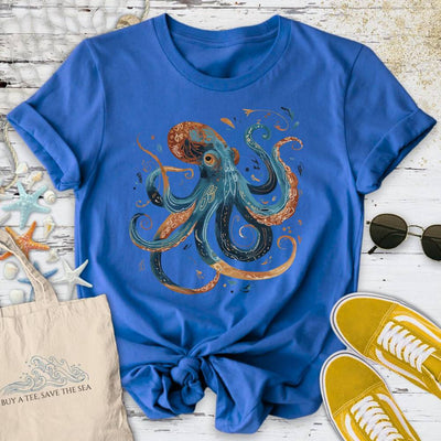 Boho Octopus T-Shirt - Ocean Graphic Tee - Gift for Ocean Lovers - Unisex