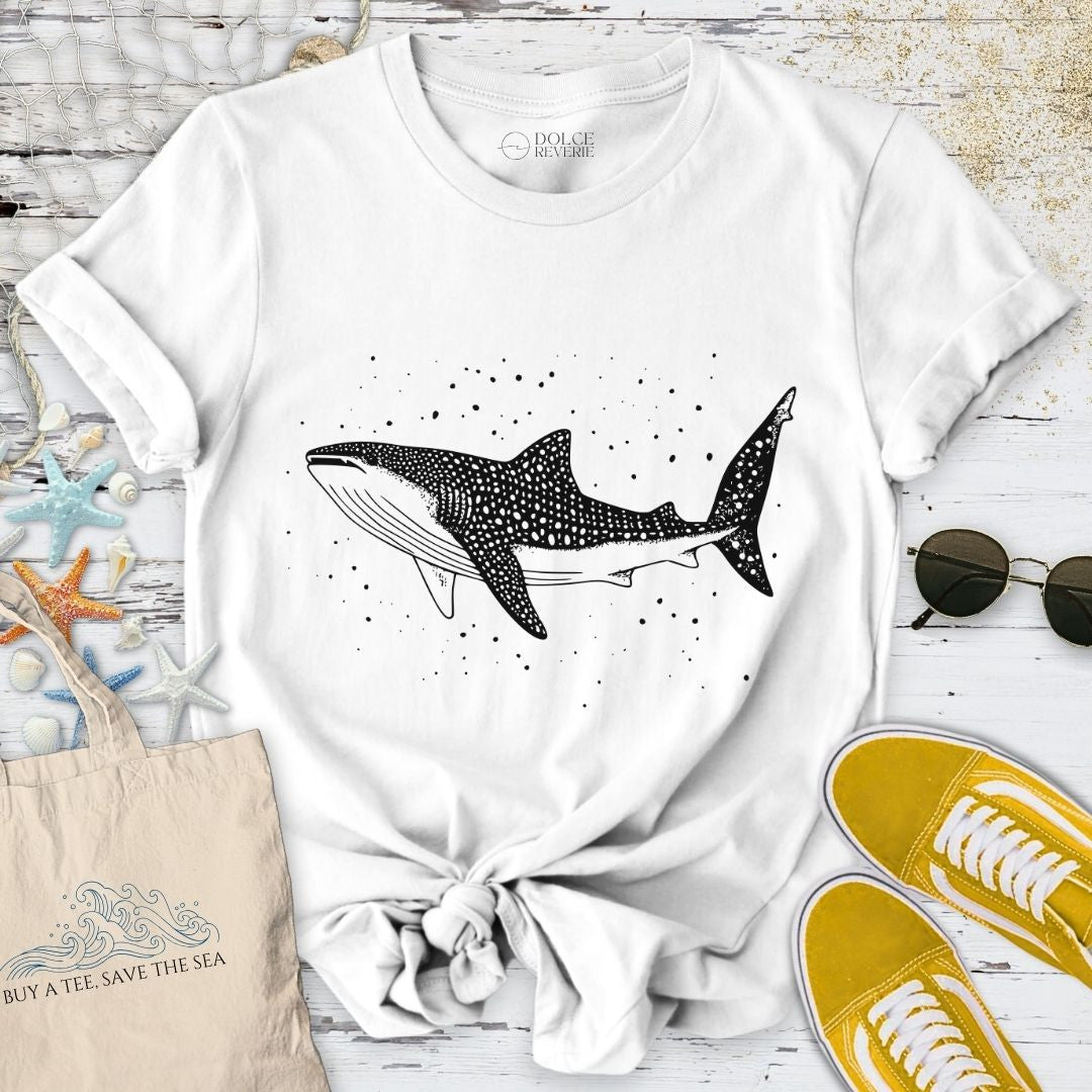 Whale Shark Line Art T-Shirt - Ocean Graphic Tee - Gift for Ocean Lovers - Unisex