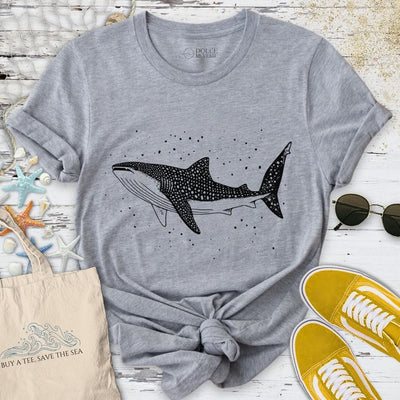 Whale Shark Line Art T-Shirt - Ocean Graphic Tee - Gift for Ocean Lovers - Unisex