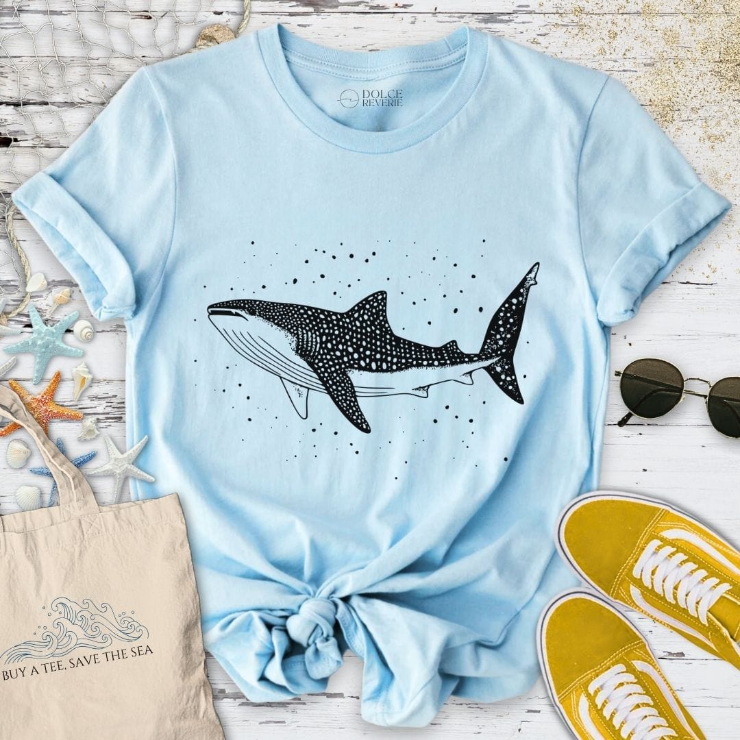 Whale Shark Line Art T-Shirt - Ocean Graphic Tee - Gift for Ocean Lovers - Unisex