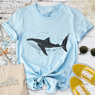 Whale Shark Line Art T-Shirt - Ocean Graphic Tee - Gift for Ocean Lovers - Unisex