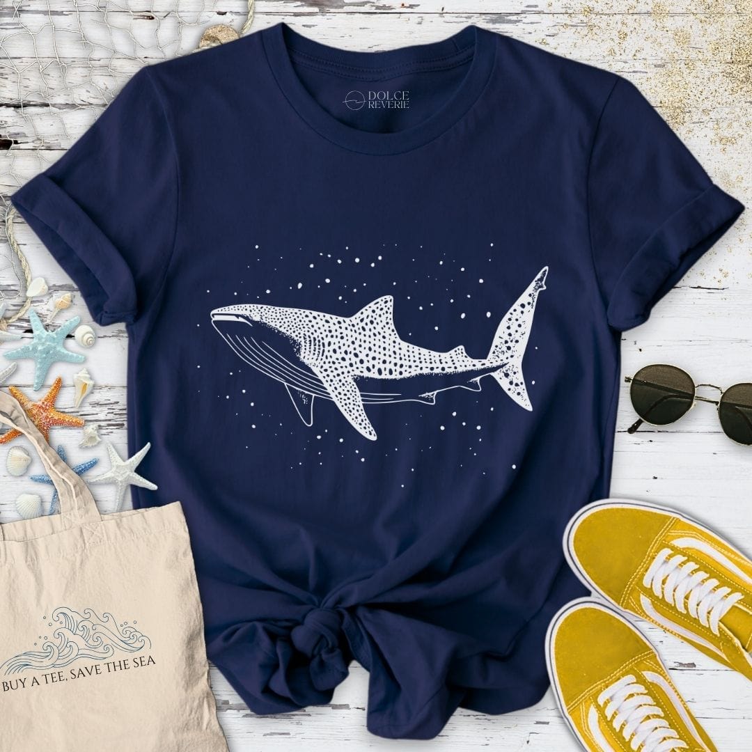 Whale Shark Line Art T-Shirt - Ocean Graphic Tee - Gift for Ocean Lovers - Unisex