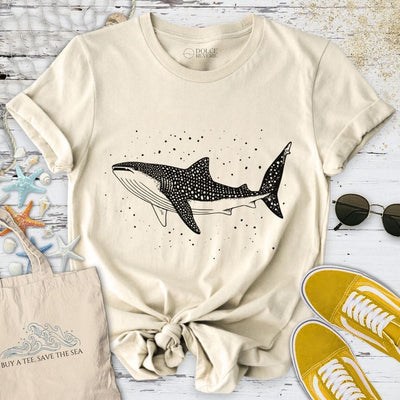 Whale Shark Line Art T-Shirt - Ocean Graphic Tee - Gift for Ocean Lovers - Unisex