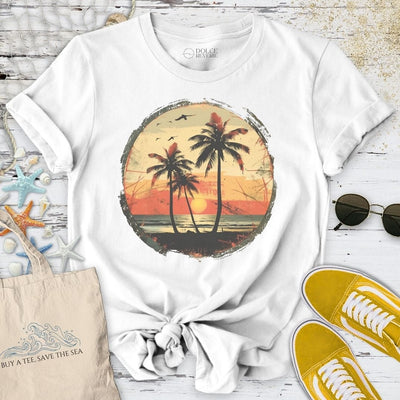 Vintage Tropical Seascape T-Shirt - Ocean Graphic Tee - Gift for Ocean Lovers - Unisex