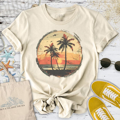 Vintage Tropical Seascape T-Shirt - Ocean Graphic Tee - Gift for Ocean Lovers - Unisex