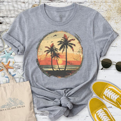 Vintage Tropical Seascape T-Shirt - Ocean Graphic Tee - Gift for Ocean Lovers - Unisex