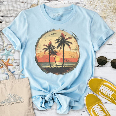 Vintage Tropical Seascape T-Shirt - Ocean Graphic Tee - Gift for Ocean Lovers - Unisex