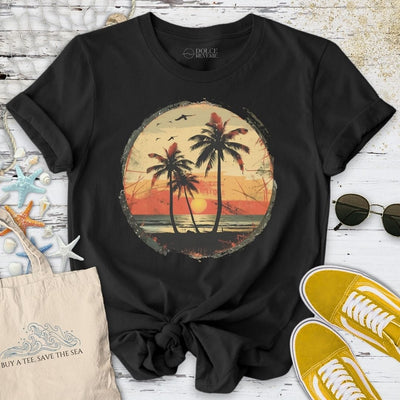 Vintage Tropical Seascape T-Shirt - Ocean Graphic Tee - Gift for Ocean Lovers - Unisex