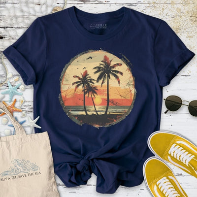 Vintage Tropical Seascape T-Shirt - Ocean Graphic Tee - Gift for Ocean Lovers - Unisex
