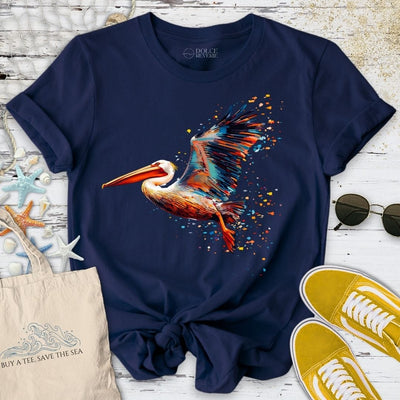 Glitchy Pelican T-Shirt - Ocean Graphic Tee - Gift for Ocean Lovers - Unisex