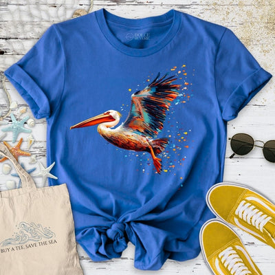 Glitchy Pelican T-Shirt - Ocean Graphic Tee - Gift for Ocean Lovers - Unisex