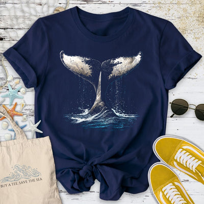 Humpback Whale Tail T-Shirt - Ocean Graphic Tee - Gift for Ocean Lovers - Unisex