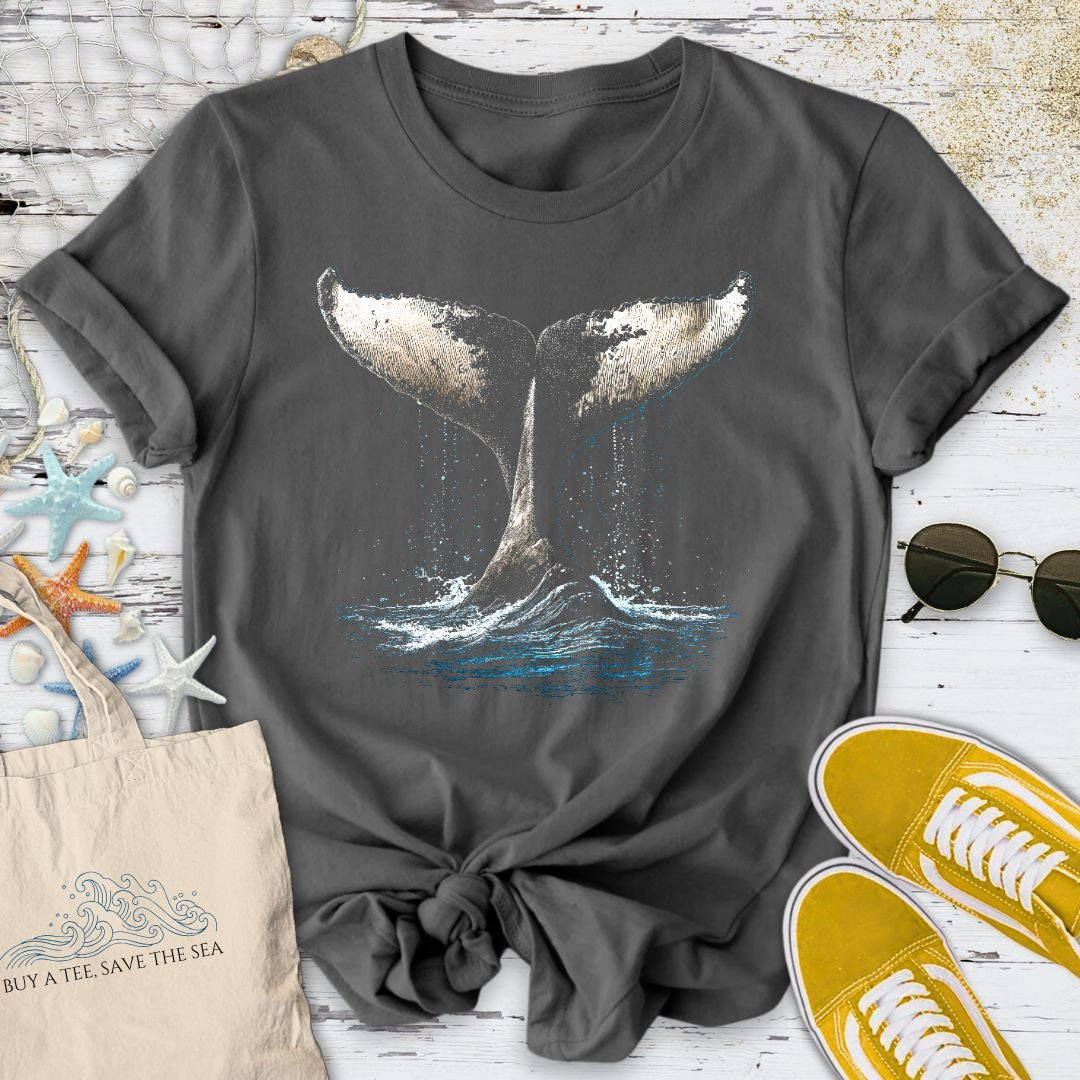 Humpback Whale Tail T-Shirt - Ocean Graphic Tee - Gift for Ocean Lovers - Unisex