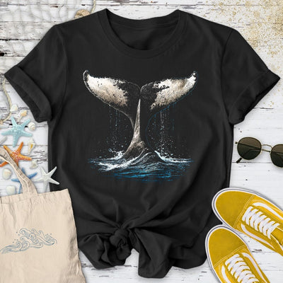 Humpback Whale Tail T-Shirt - Ocean Graphic Tee - Gift for Ocean Lovers - Unisex