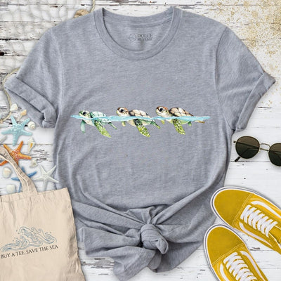 3 Turtles Watercolor T-Shirt - Ocean Graphic Tee - Gift for Ocean Lovers - Unisex