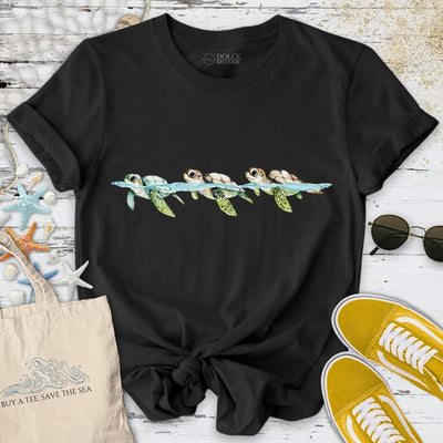 3 Turtles Watercolor T-Shirt - Ocean Graphic Tee - Gift for Ocean Lovers - Unisex