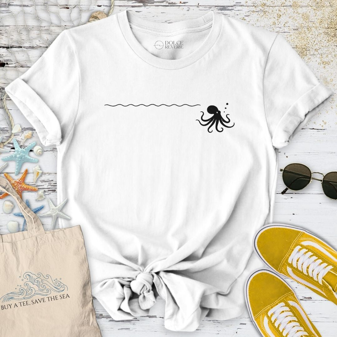 Octopus Trail T-Shirt - Ocean Graphic Tee - Gift for Ocean Lovers - Unisex