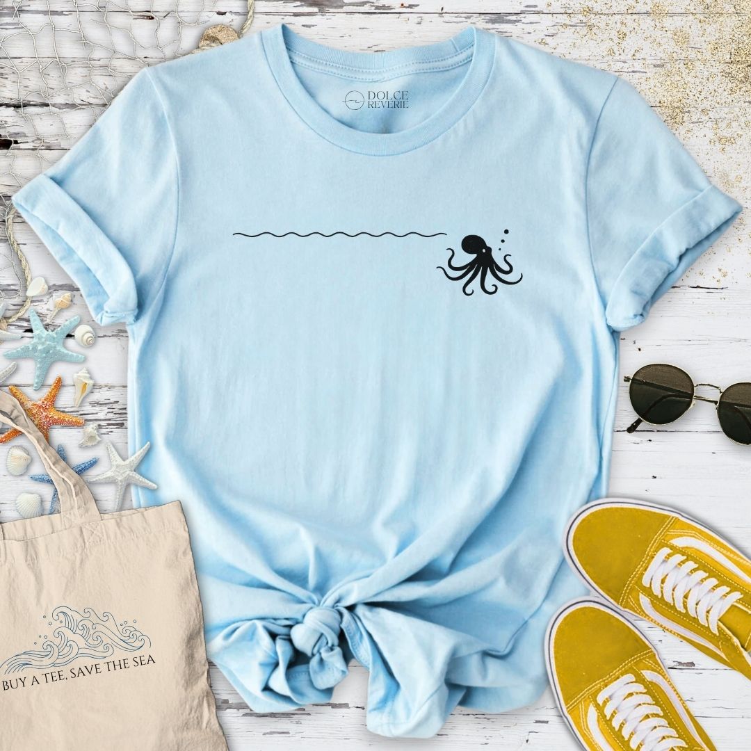 Octopus Trail T-Shirt - Ocean Graphic Tee - Gift for Ocean Lovers - Unisex
