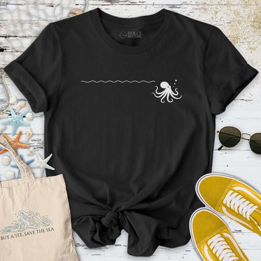 Octopus Trail T-Shirt - Ocean Graphic Tee - Gift for Ocean Lovers - Unisex