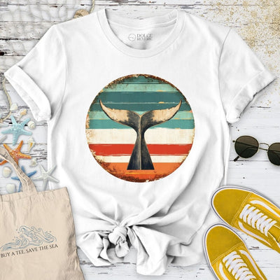 Retro Whale Tail T-Shirt - Ocean Graphic Tee - Gift for Ocean Lovers - Unisex
