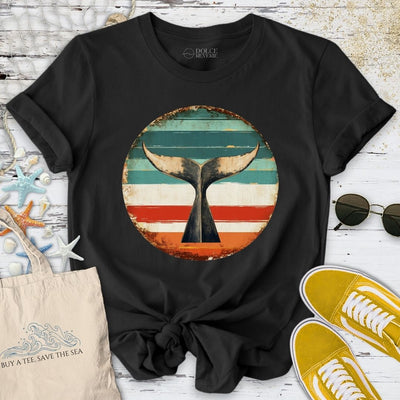 Retro Whale Tail T-Shirt - Ocean Graphic Tee - Gift for Ocean Lovers - Unisex