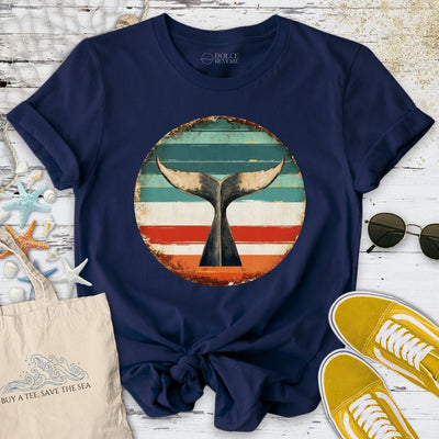 Retro Whale Tail T-Shirt - Ocean Graphic Tee - Gift for Ocean Lovers - Unisex